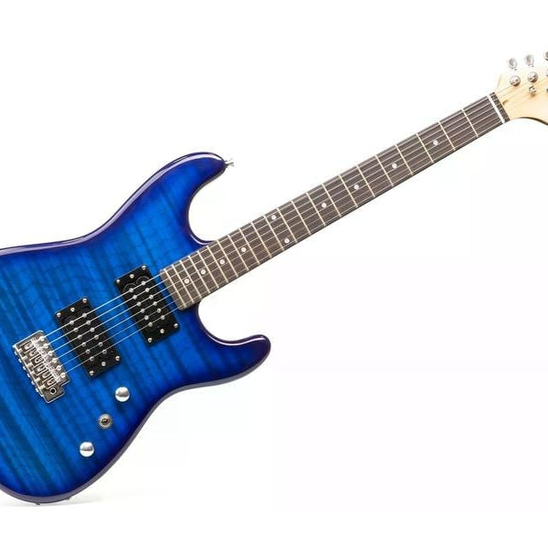 MAX E-Gitarre GigKit Quilted Style Blau