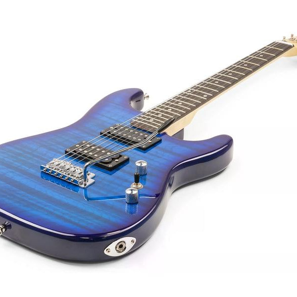 MAX E-Gitarre GigKit Quilted Style Blau