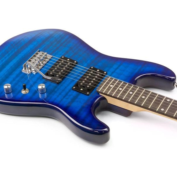 MAX E-Gitarre GigKit Quilted Style Blau