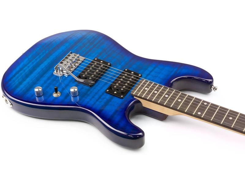 MAX E-Gitarre GigKit Quilted Style Blau