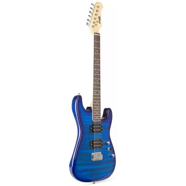 MAX E-Gitarre GigKit Quilted Style Blau