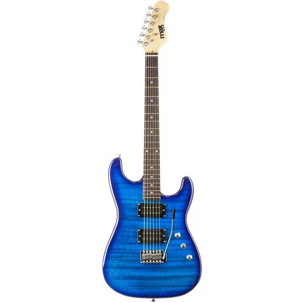 MAX E-Gitarre GigKit Quilted Style Blau