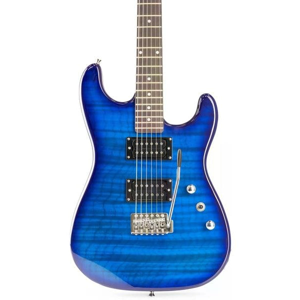MAX E-Gitarre GigKit Quilted Style Blau