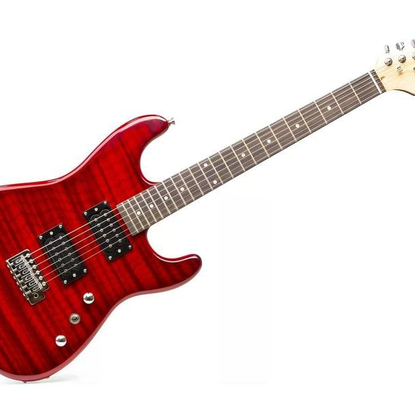 MAX E-Gitarre GigKit Quilted Style Rot