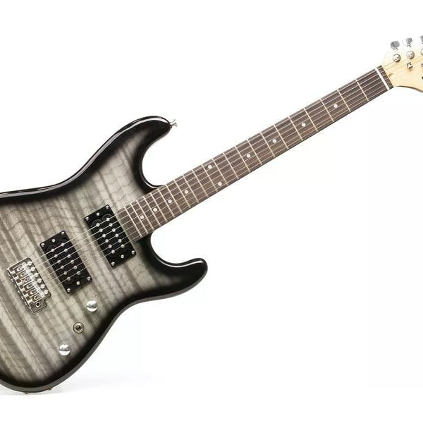 MAX E-Gitarre GigKit Quilted Style Schwarz