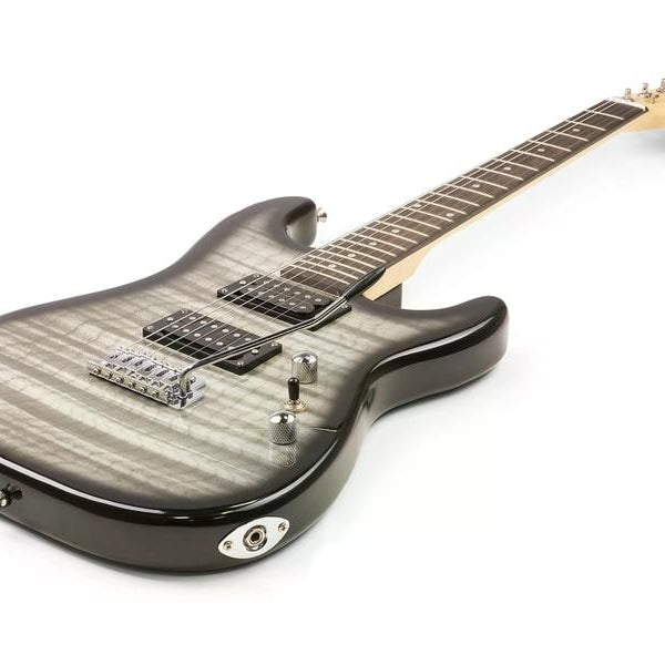 MAX E-Gitarre GigKit Quilted Style Schwarz