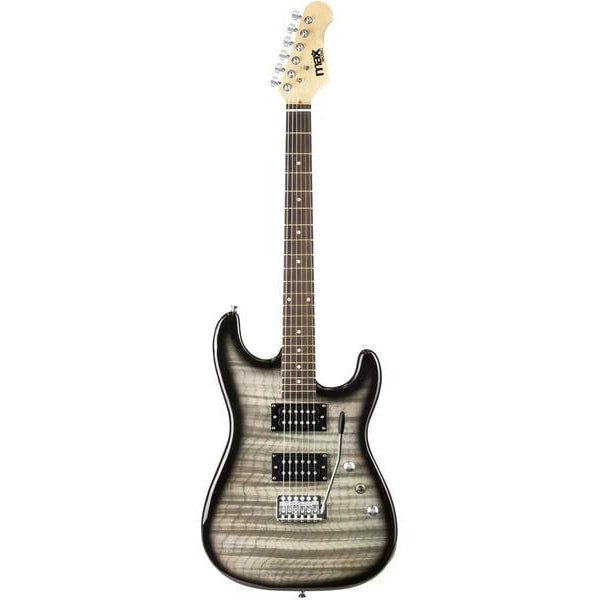 MAX E-Gitarre GigKit Quilted Style Schwarz