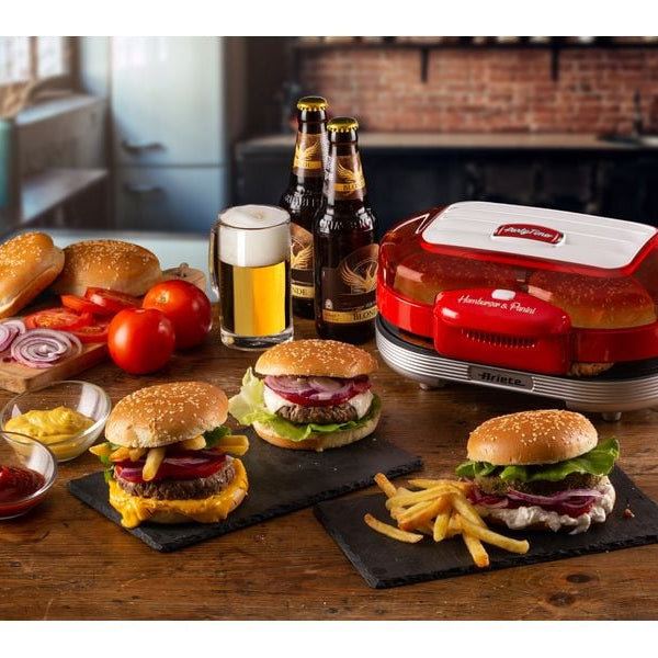 Ariete Hamburger-Grill Party Time ARI-205-RD 1200 W, Rot/Weiss