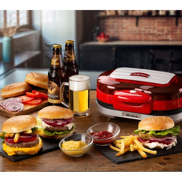 Ariete Hamburger-Grill Party Time ARI-205-RD 1200 W, Rot/Weiss