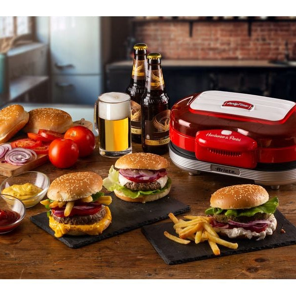Ariete Hamburger-Grill Party Time ARI-205-RD 1200 W, Rot/Weiss