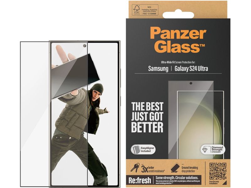 Panzerglass Displayschutz Ultra Wide Fit Galaxy S24 Ultra mit Applicator