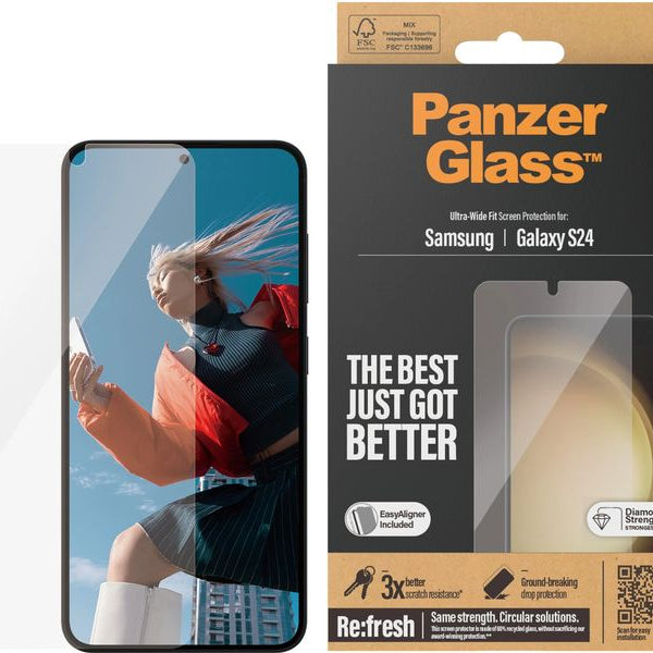 Panzerglass Displayschutz Ultra Wide Fit Galaxy S24 mit Applicator