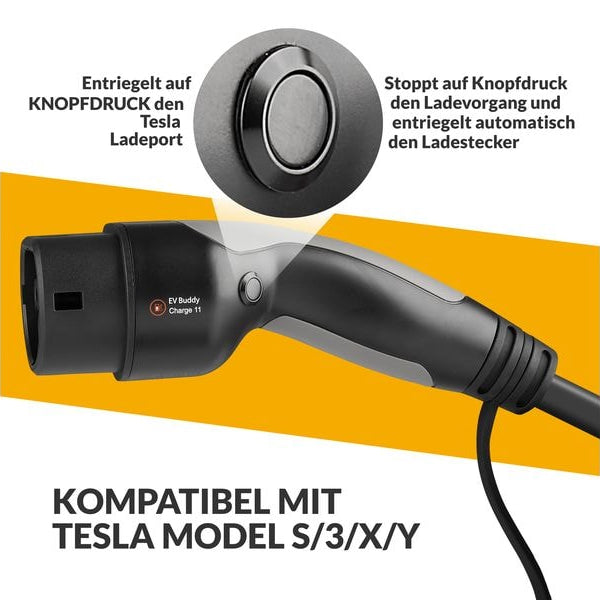 EV Buddy Ladekabel Charge 11 Tesla Edition Typ 2 11 kW, 10 m