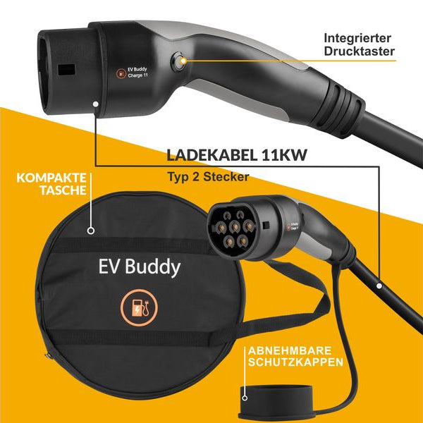 EV Buddy Ladekabel Charge 11 Tesla Edition Typ 2 11 kW, 10 m