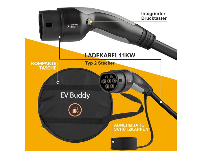 EV Buddy Ladekabel Charge 11 Tesla Edition Typ 2 11 kW, 10 m