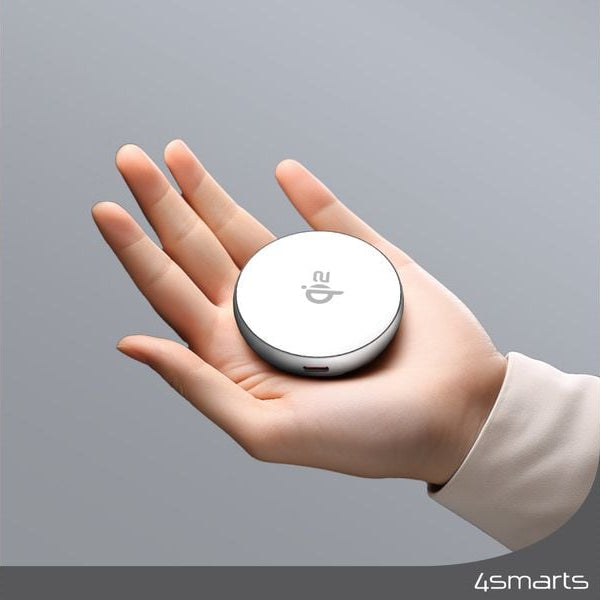 4smarts Wireless Charger Kickstand Qi2 Silber / Weiss