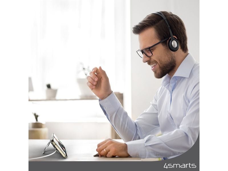 4smarts Wireless Charger Kickstand Qi2 Silber / Weiss