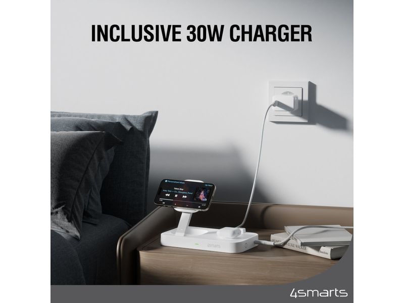 4smarts Wireless Charger Qi2 Weiss