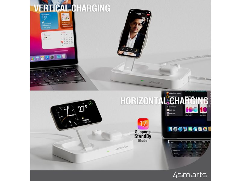 4smarts Wireless Charger Qi2 Weiss