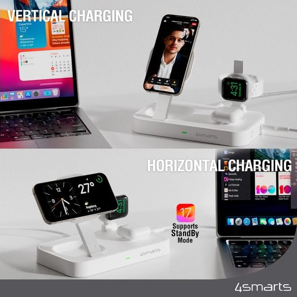 4smarts Wireless Charger Qi2 Weiss
