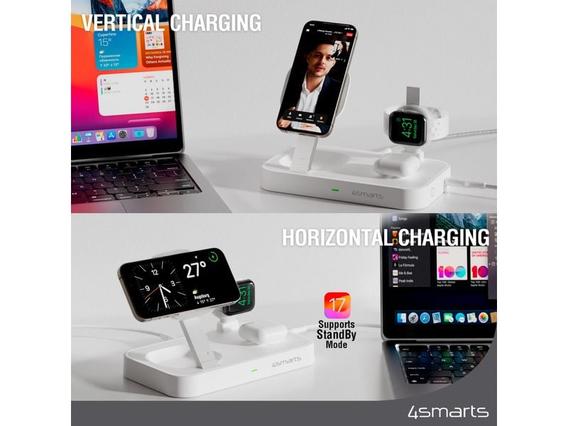 4smarts Wireless Charger Qi2 Weiss