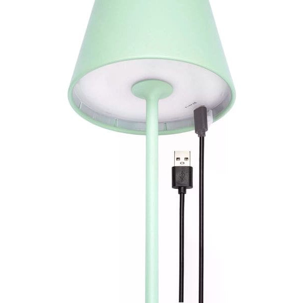 STT Tischleuchte Motion USB Luna, 23 LEDs, Ø 12 x 38 cm, Iceblue