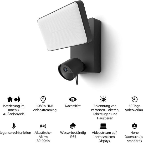 Philips Hue Secure Flutlichtkamera Schwarz