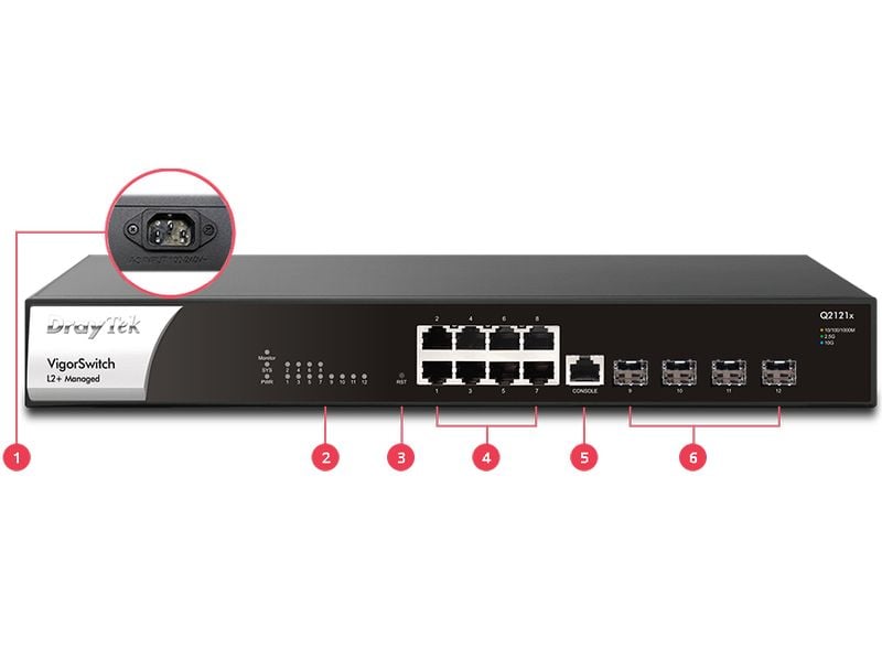 DrayTek Switch VigorSwitch Q2121x 12 Port