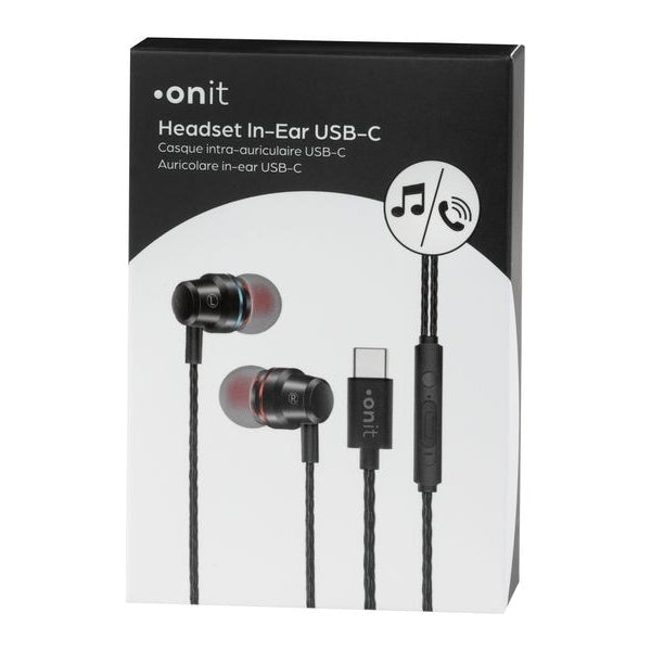 onit In-Ear-Kopfhörer USB Typ-C Schwarz
