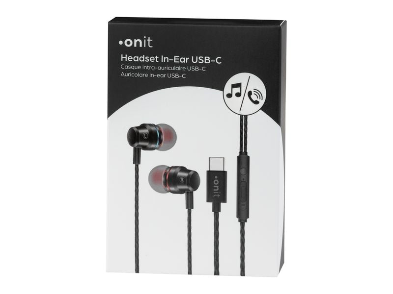 onit In-Ear-Kopfhörer USB Typ-C Schwarz