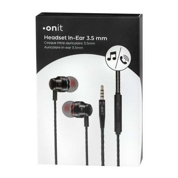 onit In-Ear-Kopfhörer 3.5 mm Klinke Schwarz