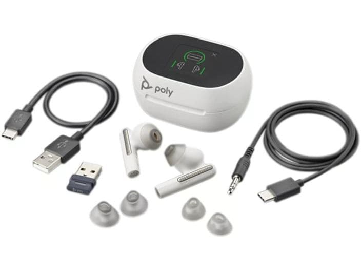 Poly Headset Voyager Free 60+ MS USB-A, Weiss