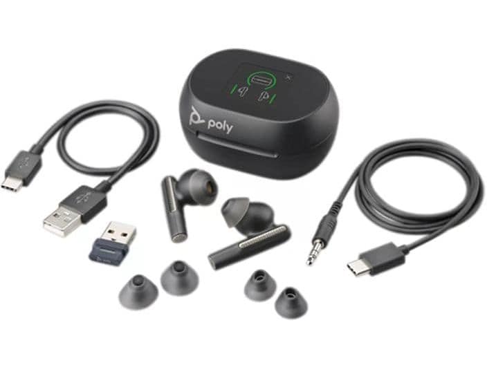 Poly Headset Voyager Free 60+ MS USB-A, Schwarz