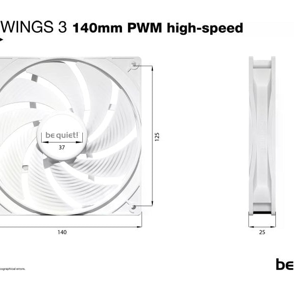 be quiet! PC-Lüfter Pure Wings 3 PWM high-speed 140 mm