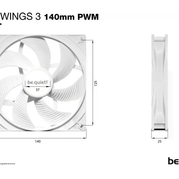 be quiet! PC-Lüfter Pure Wings 3 PWM 140 mm