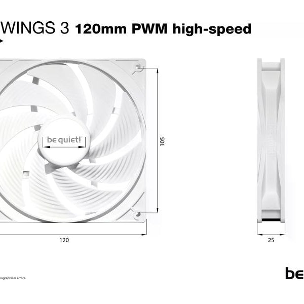 be quiet! PC-Lüfter Pure Wings 3 PWM high-speed 120 mm