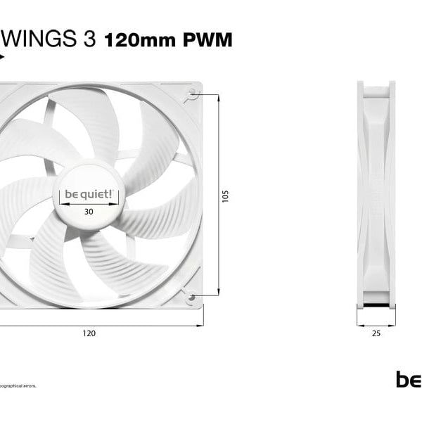 be quiet! PC-Lüfter Pure Wings 3 PWM 120 mm
