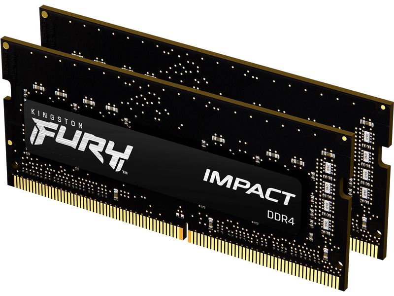 Kingston Fury Impact, SO-DIMM, DDR4, 16GB (2 x 8GB), 3200MHz - schwarz