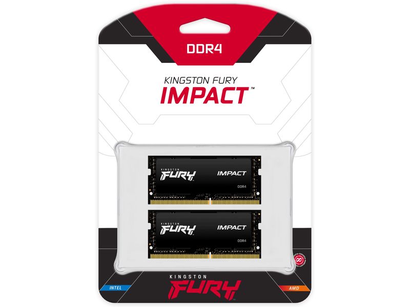 Kingston Fury Impact, SO-DIMM, DDR4, 64GB (2 x 32GB), 3200MHz - schwarz