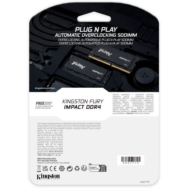 Kingston Fury Impact, SO-DIMM, DDR4 32GB, 3200MHz - schwarz