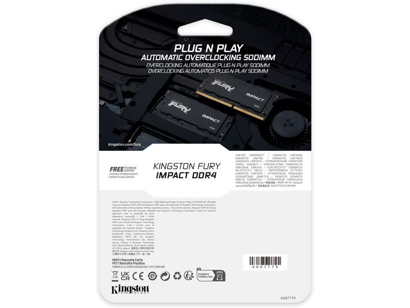 Kingston Fury Impact, SO-DIMM, DDR4 32GB, 3200MHz - schwarz