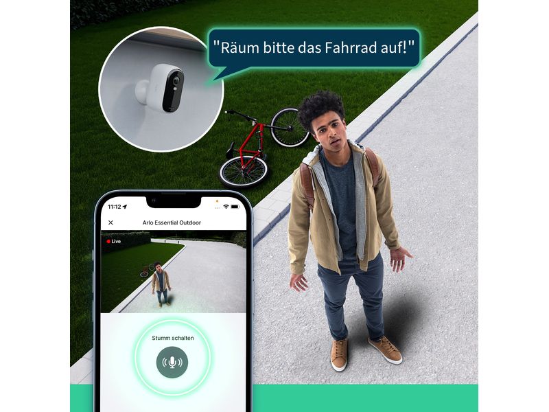 Arlo Essential Outdoor 2K (Gen 2) VMC3350 Weiss, 3er Set