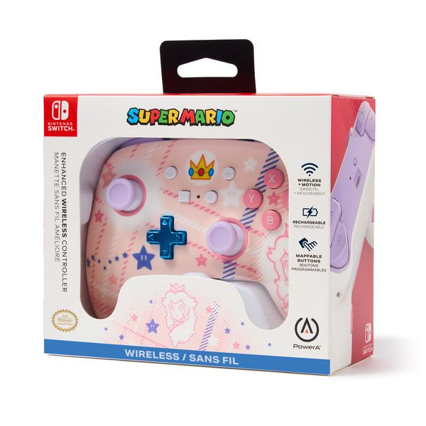 Power A Enhanced Wireless Controller Princess Peach Plaid