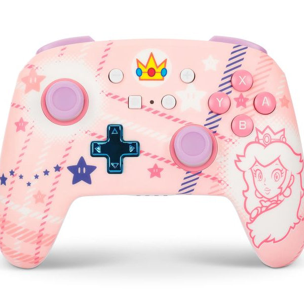 Power A Enhanced Wireless Controller Princess Peach Plaid