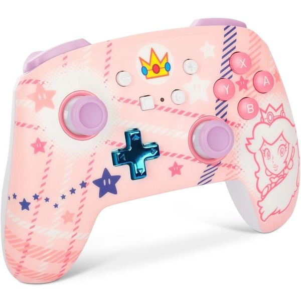 Power A Enhanced Wireless Controller Princess Peach Plaid