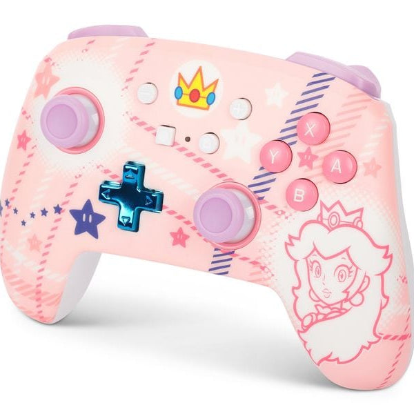 Power A Enhanced Wireless Controller Princess Peach Plaid