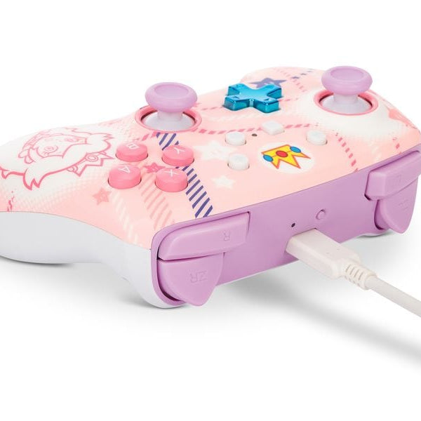 Power A Enhanced Wireless Controller Princess Peach Plaid