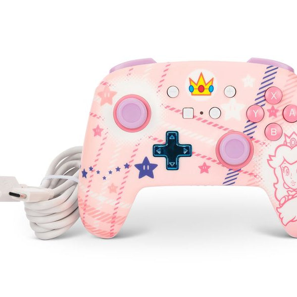 Power A Enhanced Wireless Controller Princess Peach Plaid