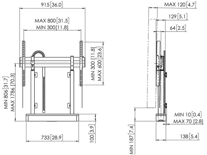 Vogel's TV-Lift Rise 2008 Schwarz