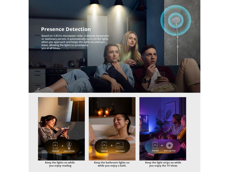 SONOFF Bewegungsmelder ZigBee SNZB-06P DC 5 V 1A USB-C, 4 m